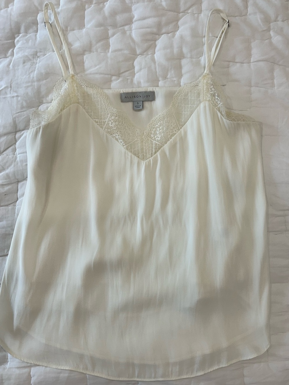 Allison Joy Ivory Lace-Trim Camisole